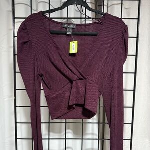 Revamped Long sleeve crop top - Medium Plum
